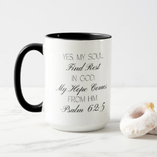 Salmos 62:5 Caneca de Versículo Bíblico da Esperan