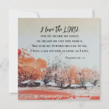 Salms 116 1-2 Adoro a placa plana da Bíblia LORD