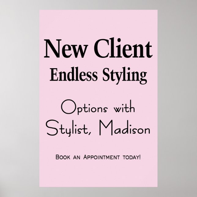Salon Barbershop Poster Hair New Client Stylist  (Frente)
