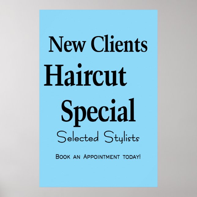 Salon Barbershop Poster Haircuts New Client  (Frente)