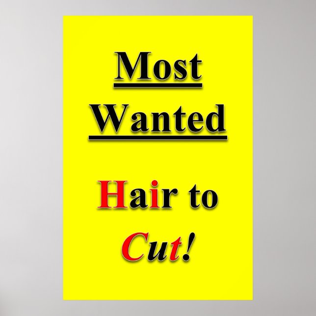 Salon Barbershop Posters Haircut Sale Most Wanted (Frente)