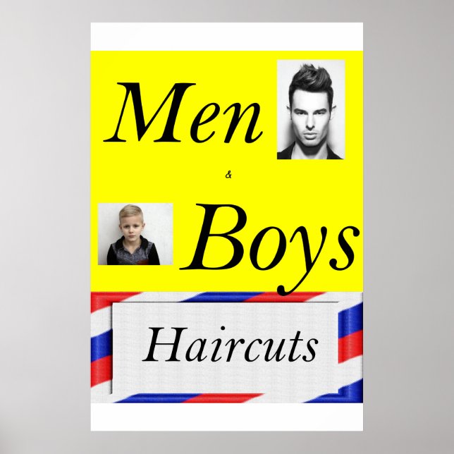 Salon Barbershop Posters Men & Boys Haircut  (Frente)