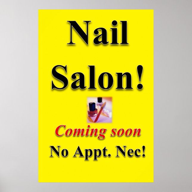 Salon Barbershop Posters Nail Salon Brevemente (Frente)