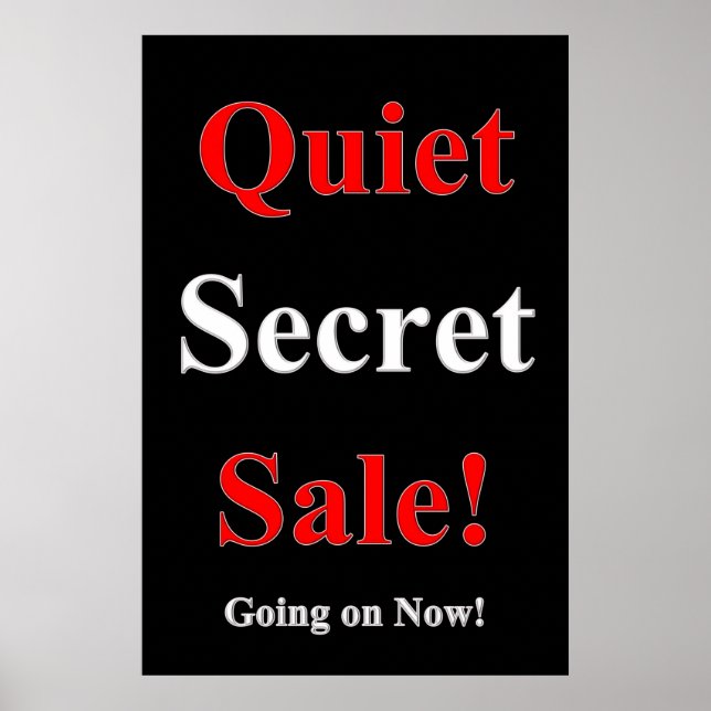 Salon Barbershop Posters Quiet Secret Sale Black (Frente)
