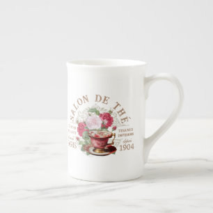 Salon de Thé Tearoom Rosa Francesa Xícara de Chá V