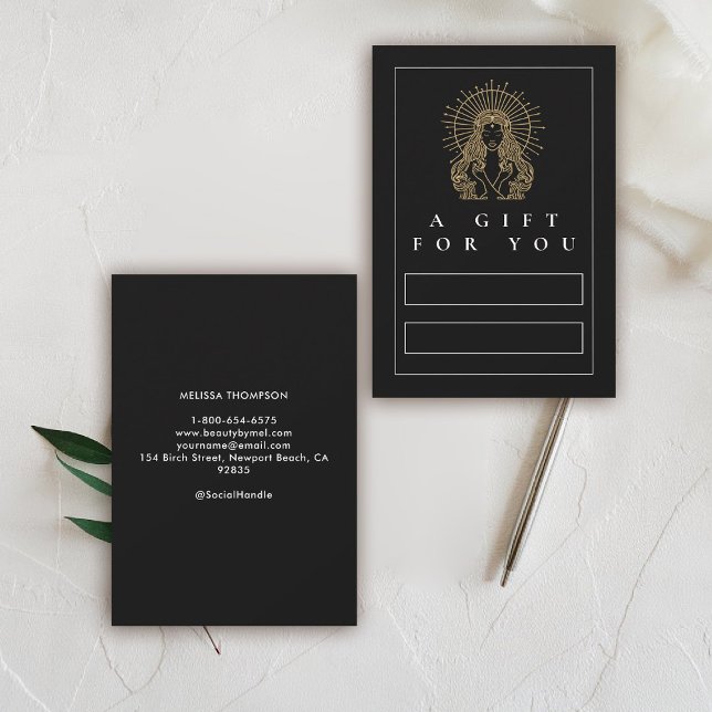 Salon Makeup Hair Unhas Pisca Black Tarot Gift (hair salon gift certificate mystical tarot celestial beauty makeup nails lashes stylist beauty)