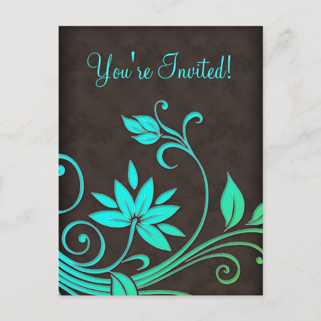 Salon Spa Floral Postcard Convite BGB (Frente)