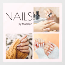 Salongue de Unhas Foto Logo Minimalista Preto Rosa