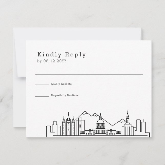 Salt Lake City Wedding | RSVP Skyline Estilizado (Frente)
