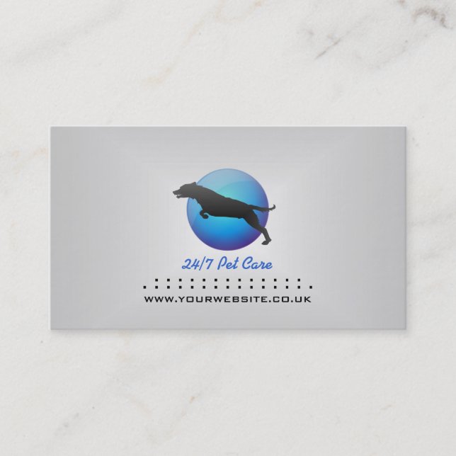 Saltando Cartão de visita de Cachorro (Versão Azul (Frente)