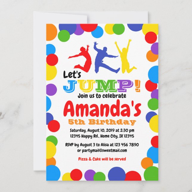 Salte o aniversário do arco-íris do convite do (Frente)