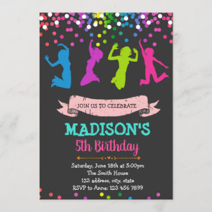 Salte o convite do tema da festa de aniversário