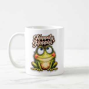 🐸 Saltitando Feliz – Caneca de Café de Sapo Fofo