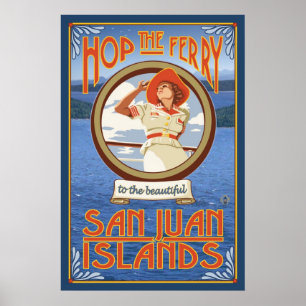 Salto a balsa - ilhas de San Juan, poster de