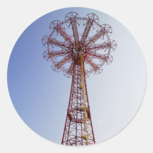 Salto de pára-quedas - Coney Island, etiqueta de