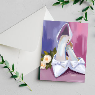 Saltos de Noiva   Cartão de Casamento Aquarela Ros