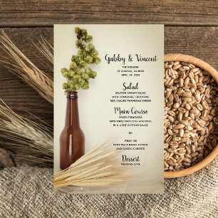 Saltos e menu secados do casamento da cervejaria
