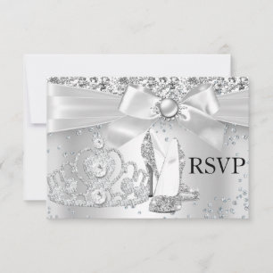Saltos Tiara Brilho Prata Sweet 16 RSVP