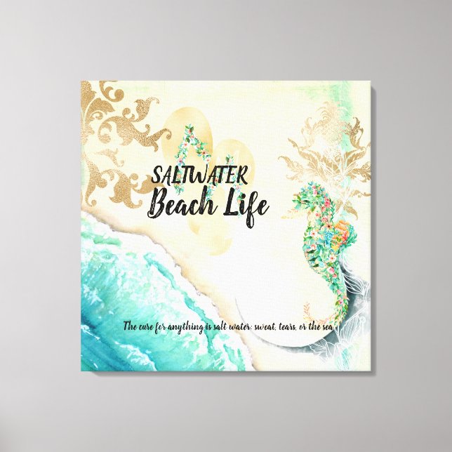 Saltwater Beach Life Seacavalo Faux Canvas (Frente)