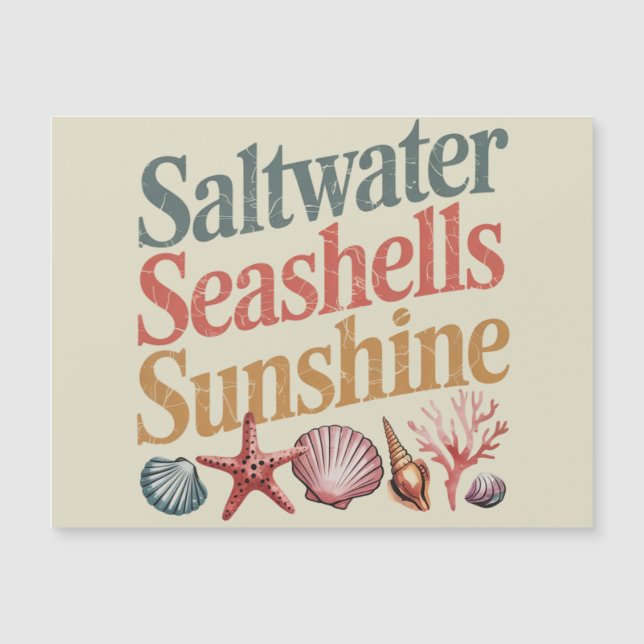 Saltwater Seashells Sunshine Summer Férias de Prai (Frente)