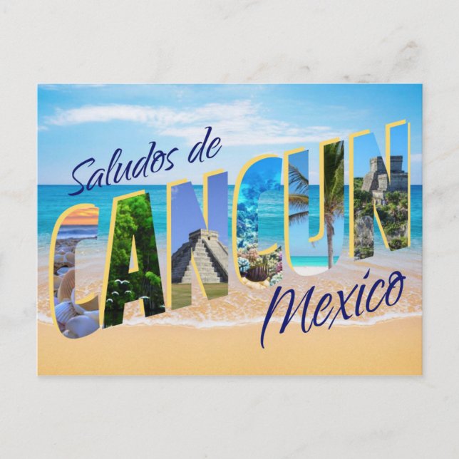 Saludos de Cancun, Saudações do Cartão Postal de C (Frente)