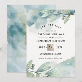 Salvar a Data. Anúncio de Casamento Botânico