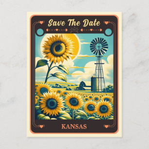 Salvar a data   Cartão postal de convite do Kansas