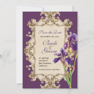 Salvar a data - Convite Iris Monograma Elegante