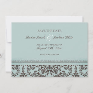 Salvar a Data do Casamento Cartão Plano Damask