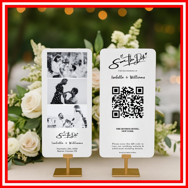 Salvar a Data Faixa de Fotos Elegante Código QR Ca (Criador carregado)