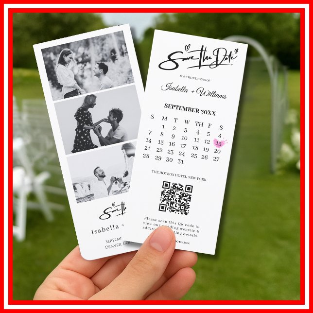 Salvar a Data Faixa de Fotos Elegante Código QR Ca (Criador carregado)