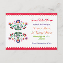 Salvar a data Fiesta Convite de casamento Floral M