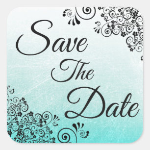 Salvar a etiqueta Wedding Textured cerceta da data