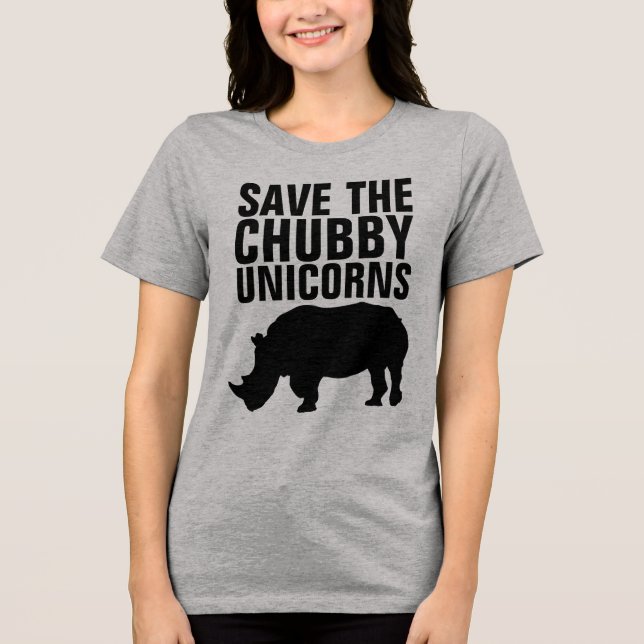 SALVAR AS t-shirts Engraçadas do CHUBBY UNICORNS (Frente)
