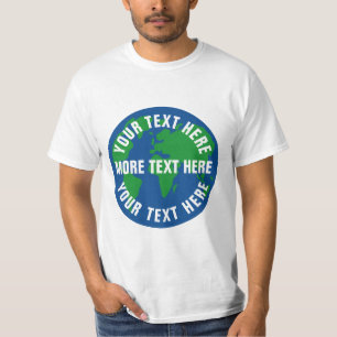 Salvar camisas da terra t do planeta com texto
