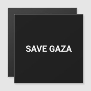 Salvar cartão magnético branco preto de Gaza