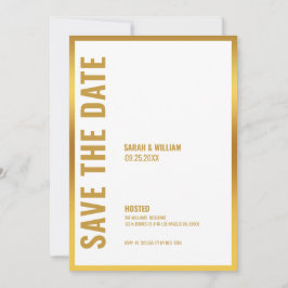 Salvar Data-Branco com quadro dourado Convite