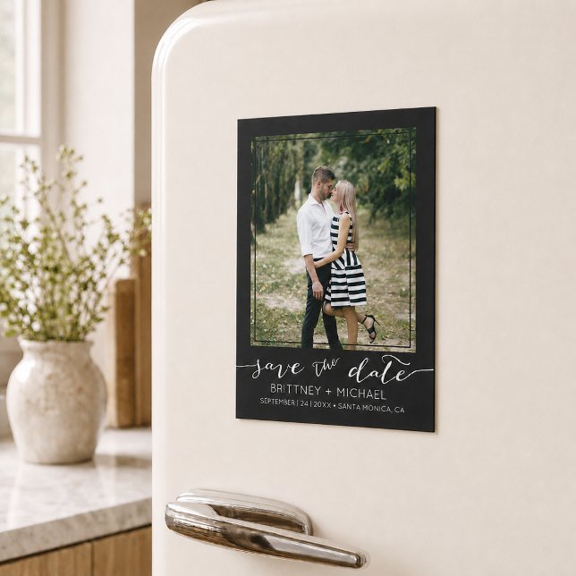 Salvar Data de Fotografia Personalizada Moderna Pr (Announce your wedding with this modern custom photo save the date design. )