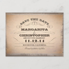 salvar data vintage typografia cartões postais ant