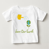 Salvar nossas camisetas do bebê da terra
