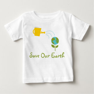 Salvar nossas camisetas do bebê da terra