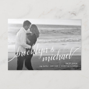 Salvar o anúncio moderno do casamento do roteiro