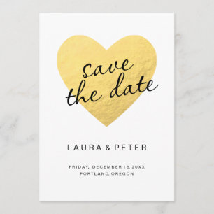 Salvar o cartão de data   coração dourado