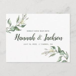 Salvar o cartão de Greenery* da data *Lovely