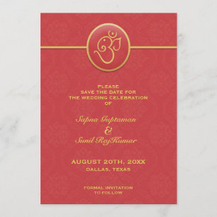 Salvar o cartão liso do estilo indiano da data