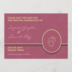 Salvar o cartão liso do estilo indiano da data