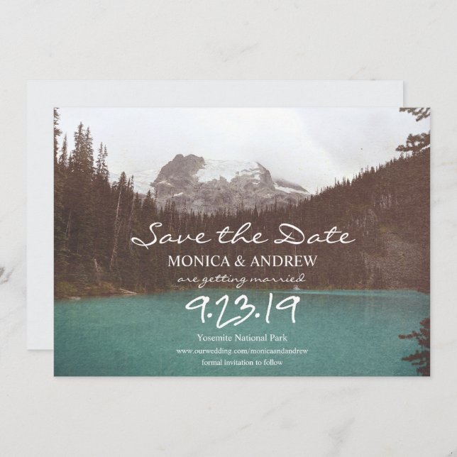 Salvar o Convite para Date Mountain Lake (Frente/Verso)