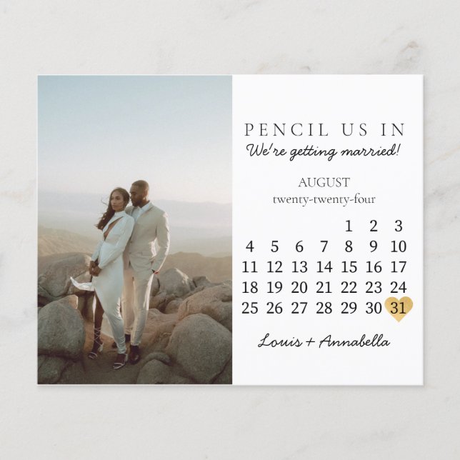 Salvar o Coração do Calendário de Data de agosto d (Frente)