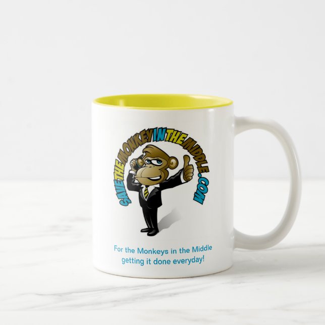 Salvar o macaco na caneca amarela média (Direita)