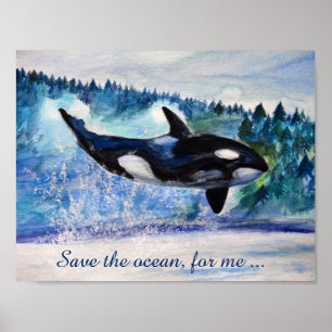 Salvar o poster da baleia do oceano